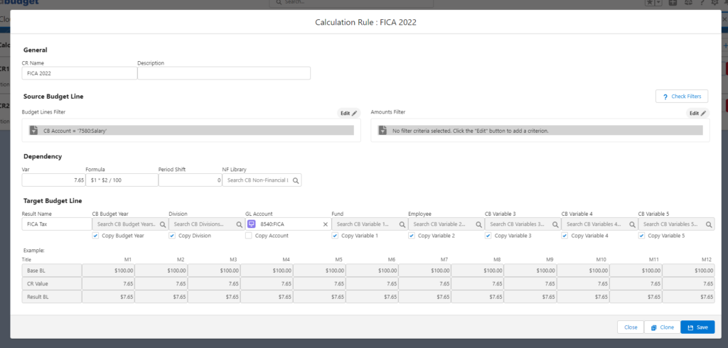 Calculation Rule: FICA 2022